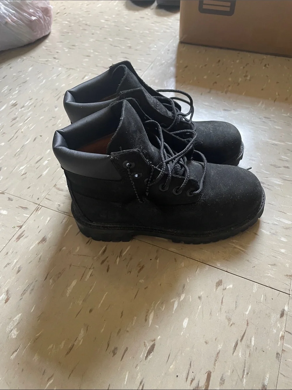 Timberland Kids Black Lace-Up Suede Boots
